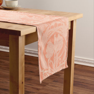 Soft Peach Art Nouveau Tulips Table Runner