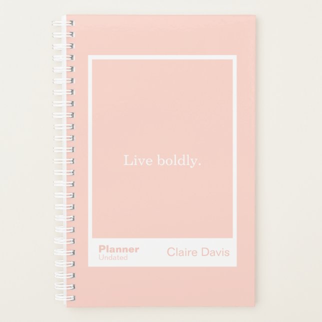 Soft Peach Block Quote | Fully Customizable Planner (Front)