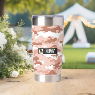 Soft Peach Camouflage Pattern Insulated Tumbler