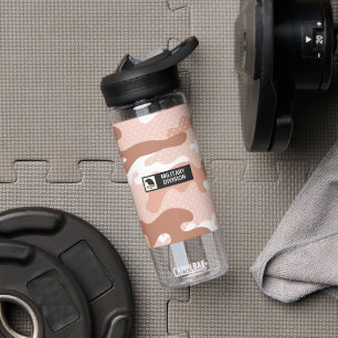 Soft Peach Camouflage Pattern Water Bottle