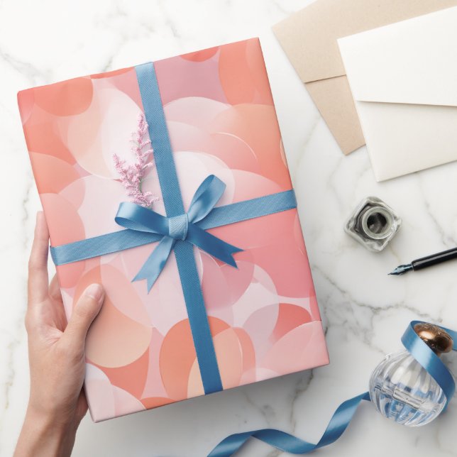 Soft Peach Coral Glow Gradient Abstract Pattern Wrapping Paper (Gifting)