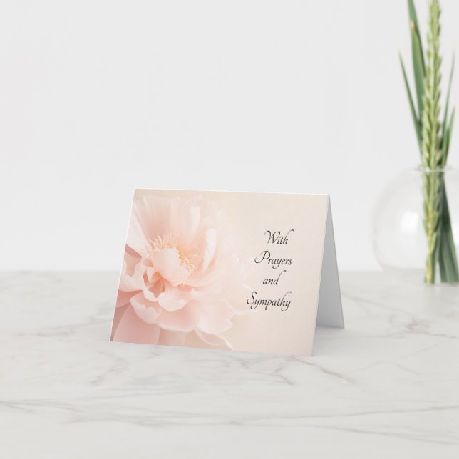 Soft Peach Flower and Background Sympathy Card (Front)