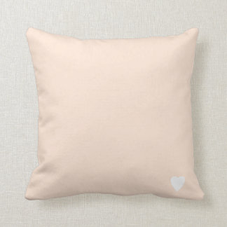 Soft Peach Pastel Solid Colour With Heart Throw Pillow