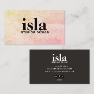 Soft Peach Pink Texture Interior Designer Business Card