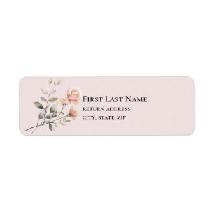 Soft Peach Wedding Return Address Label