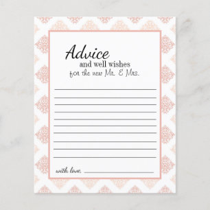 Soft Peachy Blush Damask Advice Card