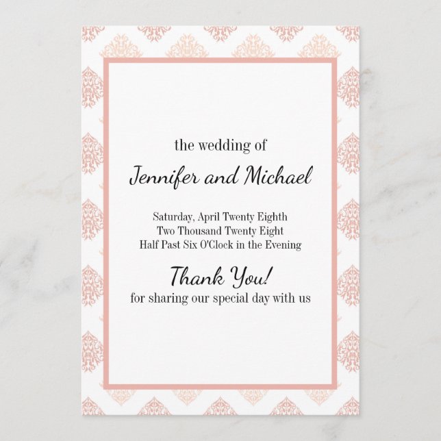 Soft Peachy Blush Damask Program (Front)