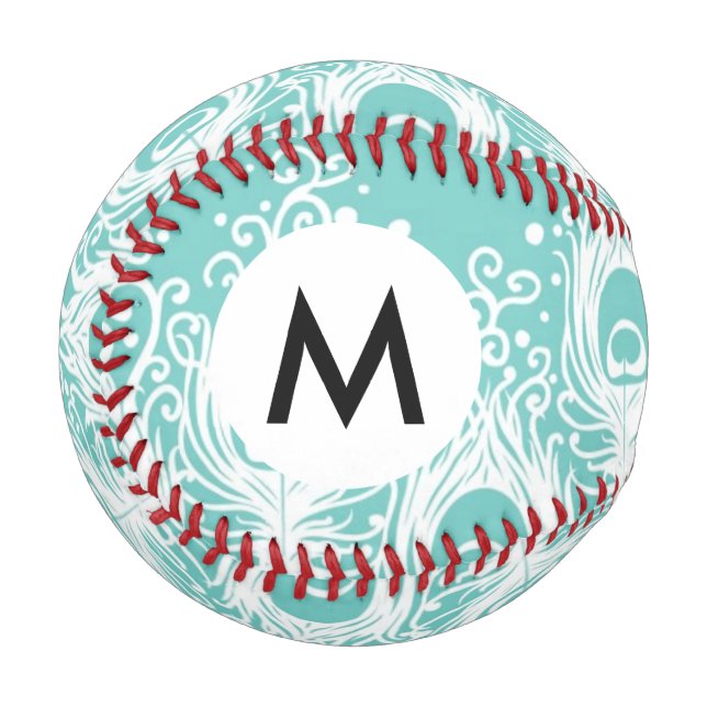 Soft peacock feathers baseball (Front Left)