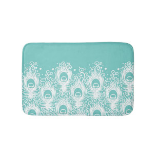 Soft peacock feathers bath mat