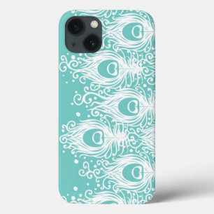 Soft peacock feathers iPhone 13 case