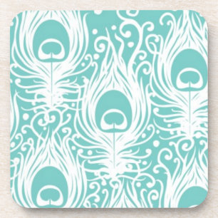 Soft peacock feathers coaster