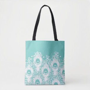 Soft peacock feathers tote bag