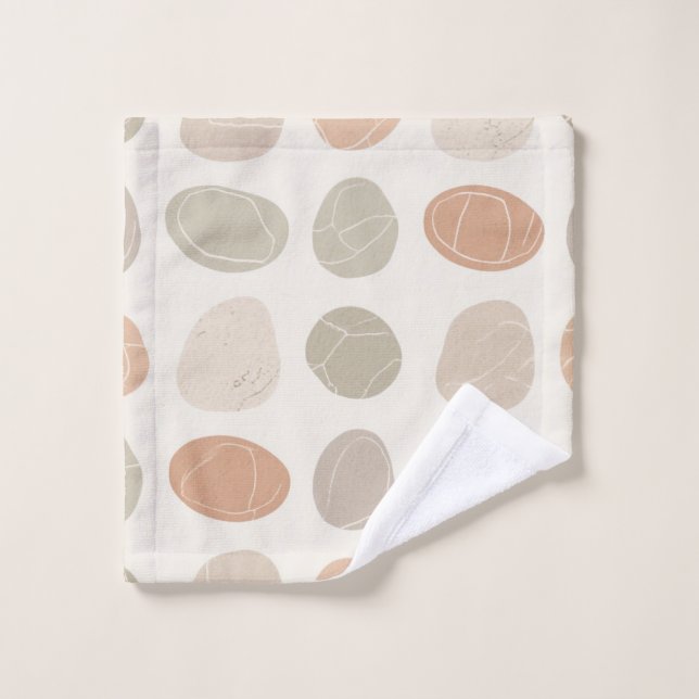 Soft Pebbles Grid Towel – Earthy Calm for Everyday (Wash Cloth)