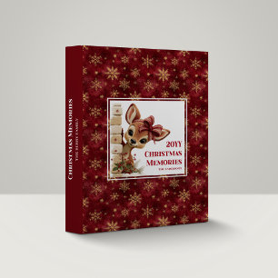 Soft Peeking Deer Holiday Memory Organizer Binder