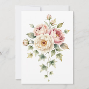 Soft Peony Bouquet Watercolor Elegance Invitation
