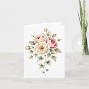 Soft Peony Bouquet Watercolor Elegance Invitation