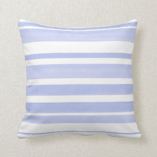 Soft Periwinkle White Stripes 2 Throw Pillow