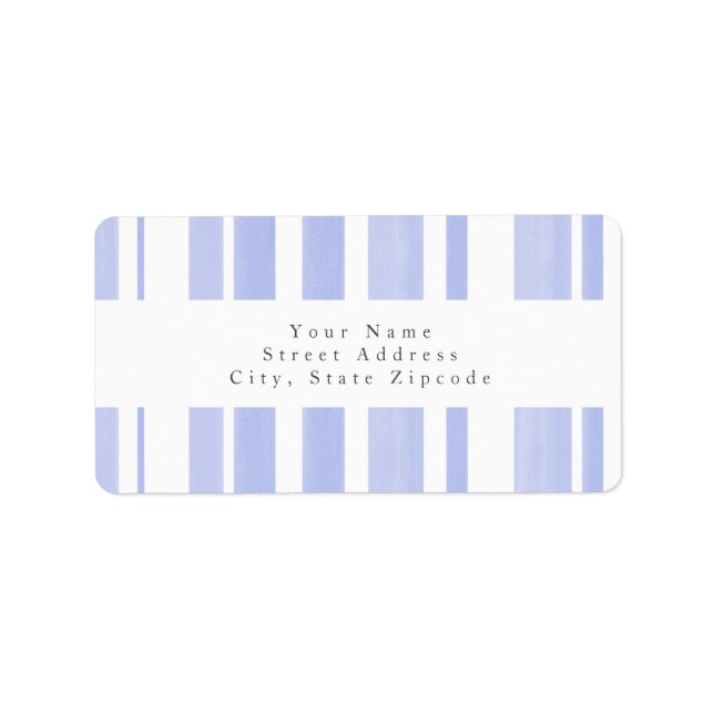 Soft Periwinkle White Stripes Label (Front)