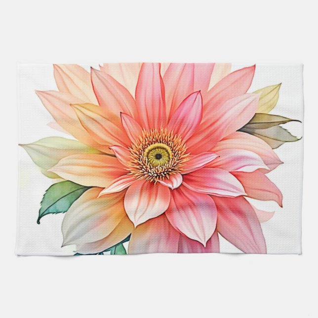 Soft Petal Abstract Bloom Design Kitchen Towel (Horizontal)