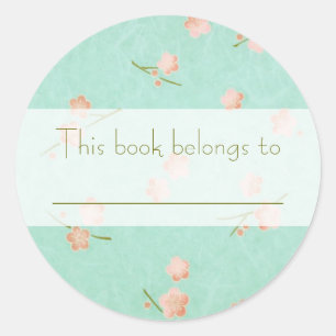 Soft Petals Peach & Aqua Classic Round Sticker