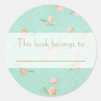 Soft Petals Peach & Aqua Classic Round Sticker