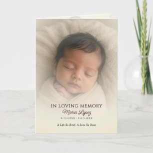 Soft Photo & Angel Baby Funeral/Memorial Folded Program