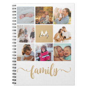 Soft Photo Collage Inspiring Family Diary Monogram Notebook