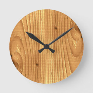 Soft Pine Classic Wood Grain Spruce Round Clock