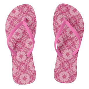 Soft Pink Abstract Floral Pattern  Flip Flops