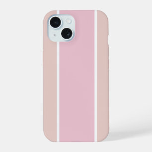 Soft Pink and Beige Vertical Stripe Pattern iPhone 15 Case