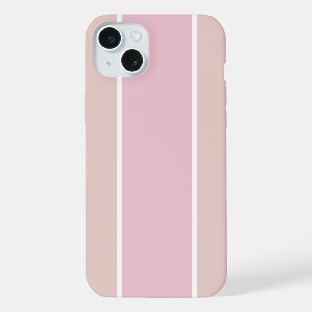 Soft Pink and Beige Vertical Stripe Pattern iPhone Case (Back)
