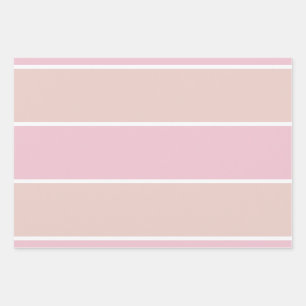 Soft Pink and Beige Vertical Stripe Pattern Wrapping Paper Sheet