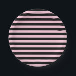 Soft Pink and Black Stripes Paper Plate<br><div class="desc">Abstract digital art of soft pink and black stripes</div>