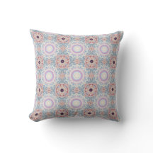 Soft Pink and Blue Mandala Floral Tile Pattern