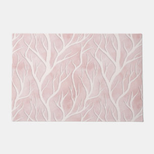 Soft Pink and Cream Tree Branches   Doormat
