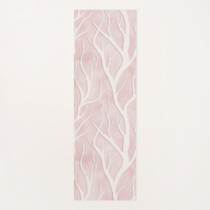Soft Pink and Cream Tree Branches Yoga Mat