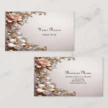 Soft Pink and White Flowers Business Card