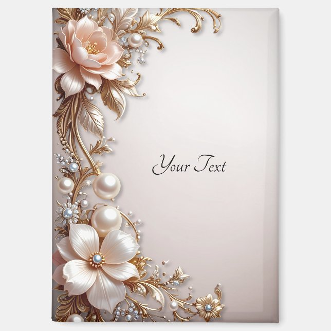 Soft Pink and White Flowers Magnet (Front)