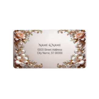 Soft Pink and White Flowers Return Address Label