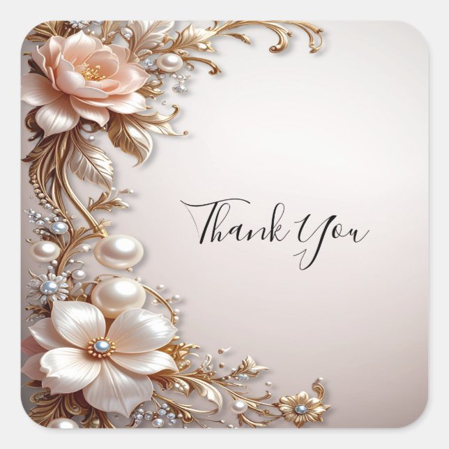 Soft Pink and White Flowers Sticker (Front)
