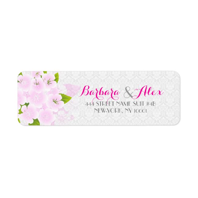 Soft Pink And White Flowers Wedding Design (Front)