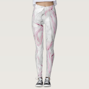 Soft pink and white marble leggings