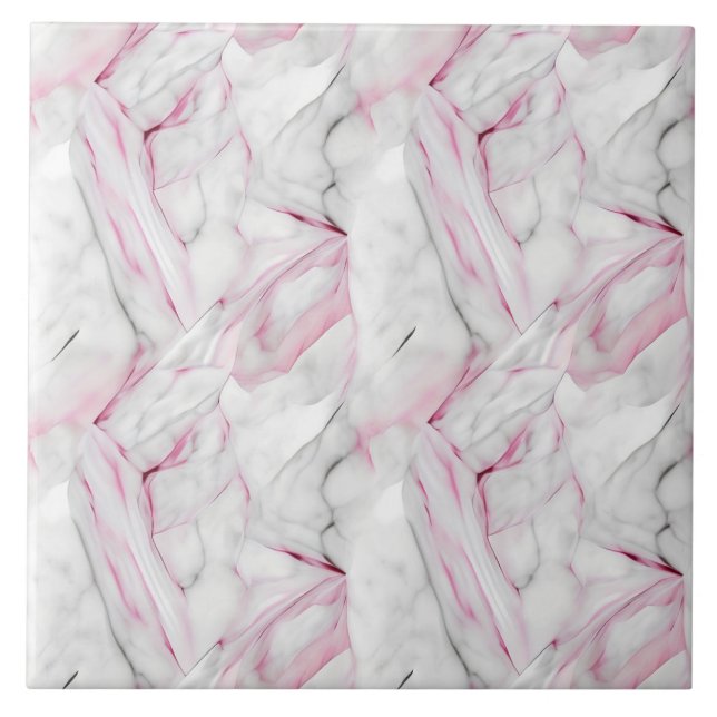 Soft pink and white marble tile (Front)