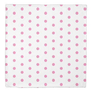 Soft Pink and White Polka Dot Reversible Duvet Cover