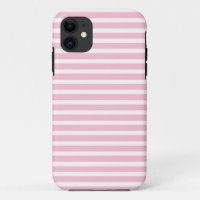 Soft Pink and White Stripes iPhone Case