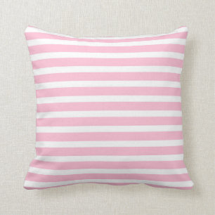 Soft Pink and White Stripes Pillow