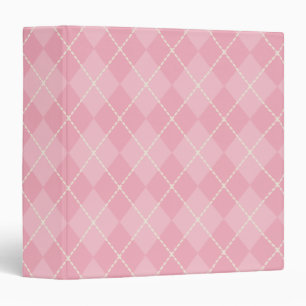 Soft Pink Argyle Binder School Folder