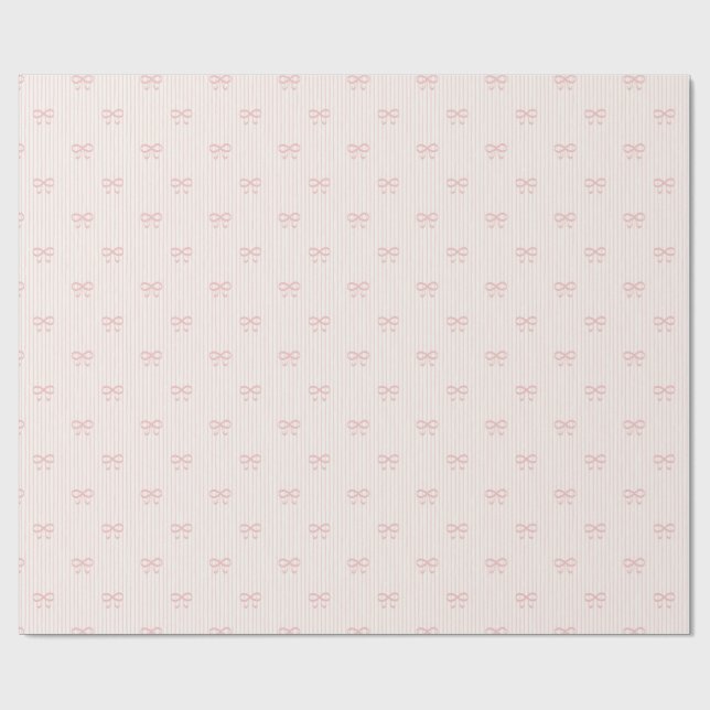 Soft Pink Balletcore Ribbon Bows Wrapping Paper (Flat)