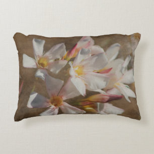 Soft Pink Blush Oleander Digital Art Accent Pillow