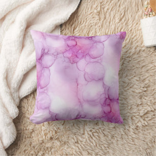 Soft Pink Blush Watercolor Marble Throw Pillow